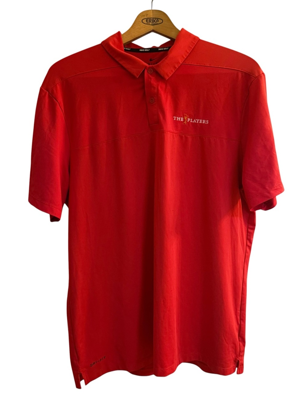 Nike Golf Dri-FIT Men's Red Short Sleeve Polo Shirt Size L Sawgrass Logo.